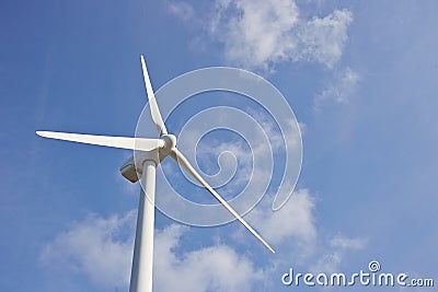 Single windmill for renewable electric energy production Stock Photo