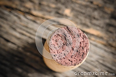 Single Wine Cork Stock Photo