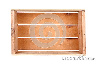 A single wooden crate isolated Stock Photo