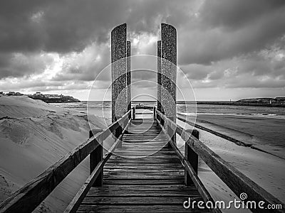 Singular building at suances beach, cantabria, spain Stock Photo