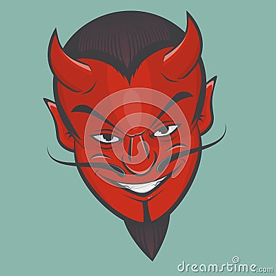 Sinister satan face clipart Vector Illustration