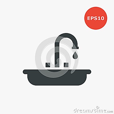 Sink icon. Vector illustration in flat style. Vector Illustration