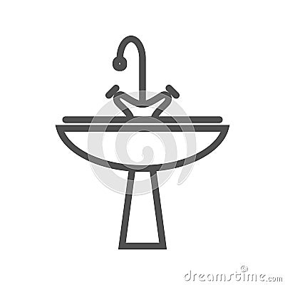 Sink line icon Vector Illustration
