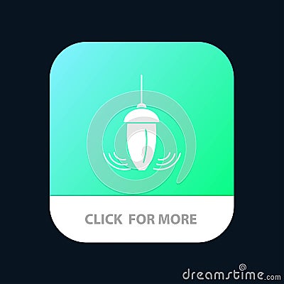 Sinker, Instrument, Measurement, Plumb, Plummet Mobile App Button. Android and IOS Glyph Version Vector Illustration