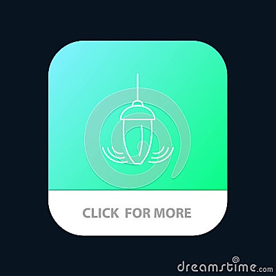 Sinker, Instrument, Measurement, Plumb, Plummet Mobile App Button. Android and IOS Line Version Vector Illustration