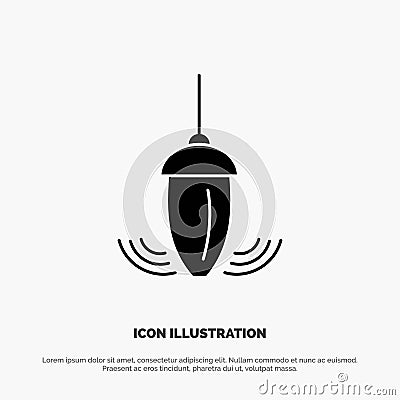 Sinker, Instrument, Measurement, Plumb, Plummet solid Glyph Icon vector Vector Illustration