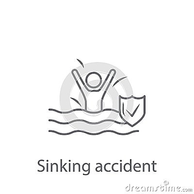 Sinking Accident Insurance icon. Simple element illustration. Sinking Accident Insurance symbol design from Insurance collection s Cartoon Illustration