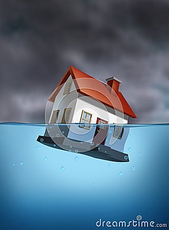 Sinking Home Stock Photo