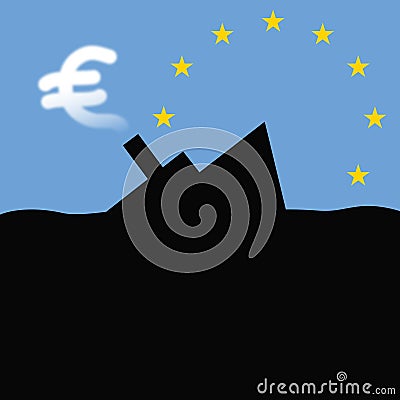 Sinking-ship-of-euro Stock Photo