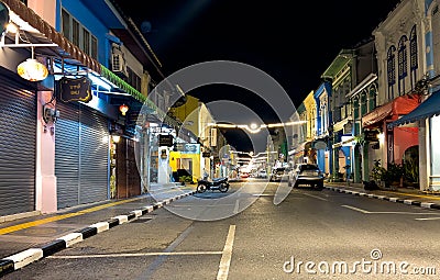 Sino Portuguese Colourful and decorative house in Old Phuket Town Phuket thailand Editorial Stock Photo