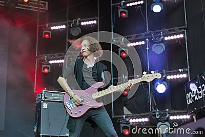 Sinoptik rock band performs at Atlas Weekend. Kiev, Ukraine. Editorial Stock Photo