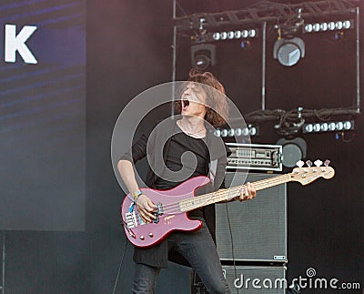 Sinoptik rock band performs at Atlas Weekend. Kiev, Ukraine. Editorial Stock Photo