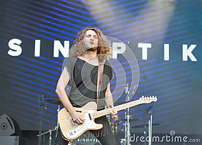 Sinoptik rock band performs at Atlas Weekend. Kiev, Ukraine. Editorial Stock Photo