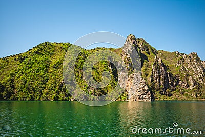 Sinpyong lake in Sinpyong County, North Hwanghae province, North Korea Stock Photo