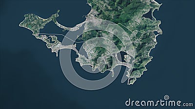 Sint Maarten outlined. High-res satellite Stock Photo