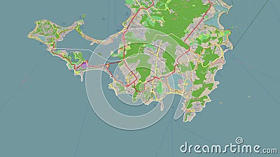 Sint Maarten outlined. Topo French Stock Photo