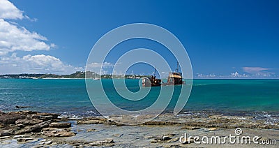 Sint Maarten Ship Wreck Stock Photo