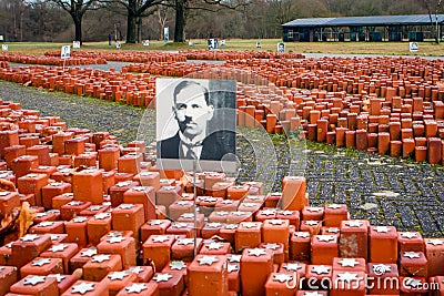 The 102,000 stones on the apple site of the former Westerbork Camp. Hooghalen, Netherlands. Editorial Stock Photo