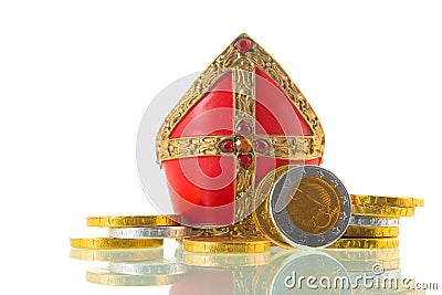 Sinterklaas mitre and candy Stock Photo