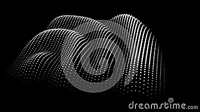 Sinusoidal formula distortion sine wave and waveform. Graph of a 3d function space in three-dimensional coordinates. Science Vector Illustration