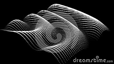 Sinusoidal formula distortion sine wave and waveform. Graph of a 3d function space in three-dimensional coordinates. Science Vector Illustration