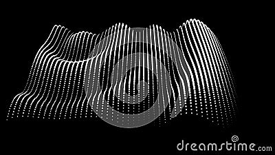 Sinusoidal formula distortion sine wave and waveform. Graph of a 3d function space in three-dimensional coordinates. Science Vector Illustration
