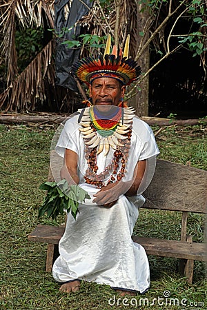 Siona shaman in Ecuador Editorial Stock Photo