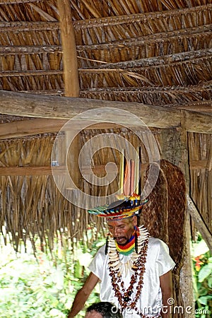 Siona shaman in Ecuador Editorial Stock Photo