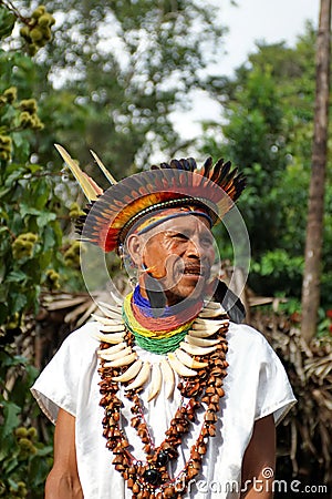 Siona shaman in Ecuador Editorial Stock Photo