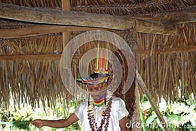 Siona shaman in Ecuador Editorial Stock Photo