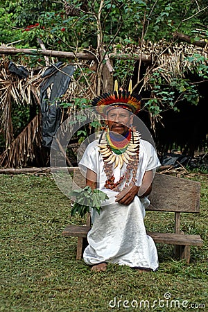 Siona shaman in Ecuador Editorial Stock Photo