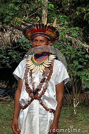 Siona shaman in Ecuador Editorial Stock Photo