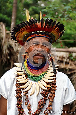 Siona shaman in Ecuador Editorial Stock Photo