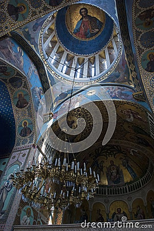 View of the ceiling of Tbilisi Sioni Cathedral in Sionis Kucha, Tbilisi, Georgia Editorial Stock Photo
