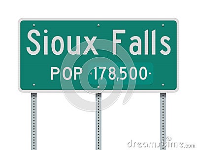 Sioux falls Entering road sign Cartoon Illustration