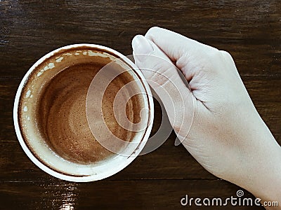 Sipping a good coffee Stock Photo