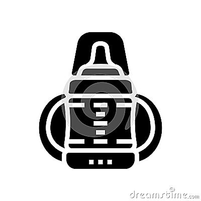 sippy cup for feeding baby glyph icon vector illustration Vector Illustration