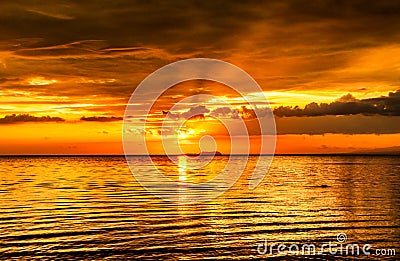 Absolutely mind blowing sunsets in the Philippines. Stock Photo