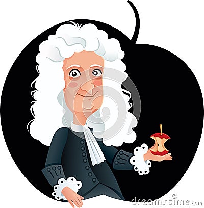 Sir Isaac Newton Vector Caricature Vector Illustration