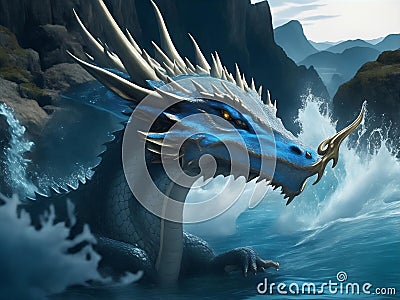 Siren's Song: Captivating Dragon Calling Water Picture Stock Photo