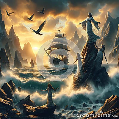 Greek Mythology Sirens Stock Photo | CartoonDealer.com #311772390