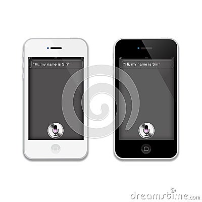 Siri on an Apple iPhone 4 S 5 Vector Illustration