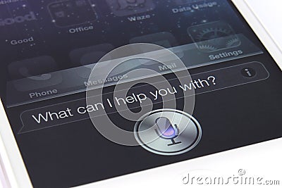 Siri on iPhone 4S Editorial Stock Photo