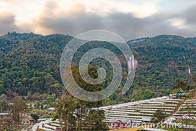 Siri Phum Waterfall on high cliffs at Doi Inthanon National Park, Chiang Mai. Stock Photo