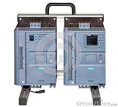 SIRIUS 3RW52 General Performance soft starters are the optimal solution for standard applications. Isolated on a white background Editorial Stock Photo