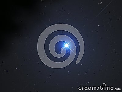 Sirius star and Canis major constellation on night sky Stock Photo