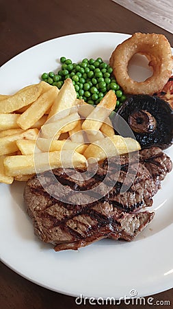 Delicious Sirloin teak Dinner Stock Photo