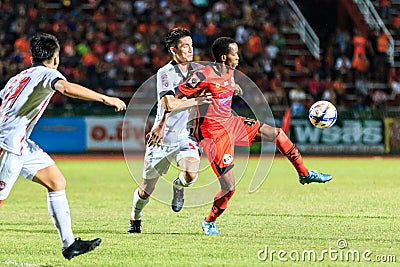 SISAKET THAILAND-AUGUST 19: Adefolarin Durosinmi of Sisaket FC. Editorial Stock Photo