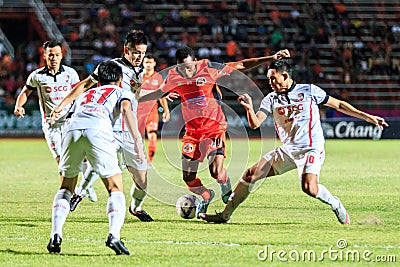 SISAKET THAILAND-AUGUST 19: Adefolarin Durosinmi of Sisaket FC. Editorial Stock Photo
