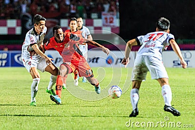 SISAKET THAILAND-AUGUST 19: Adefolarin Durosinmi of Sisaket FC. Editorial Stock Photo
